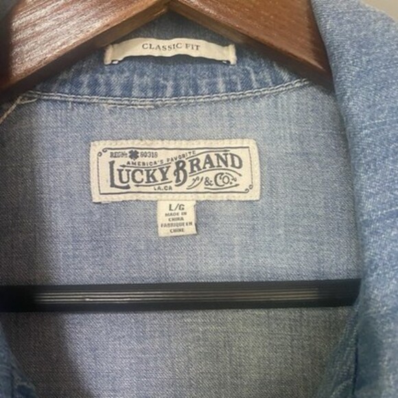 Lucky Brand Denim Men's Coaches Jacket Size Large Y2K Preppy - Picture 3 of 11